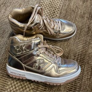 British Knights Shoes Mens Size 8 Rose Gold Kings Metallic High Tops Sneakers